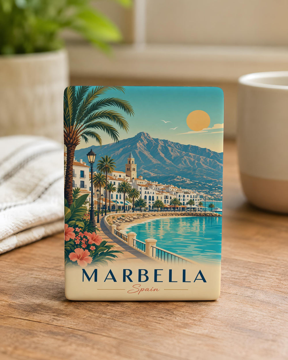 Marbella Spain Fridge Magnet, Marbella Souvenir Magnet, Spain Travel Gift, Marbella Beach Town Keepsake, Andalusia Decor Magnet