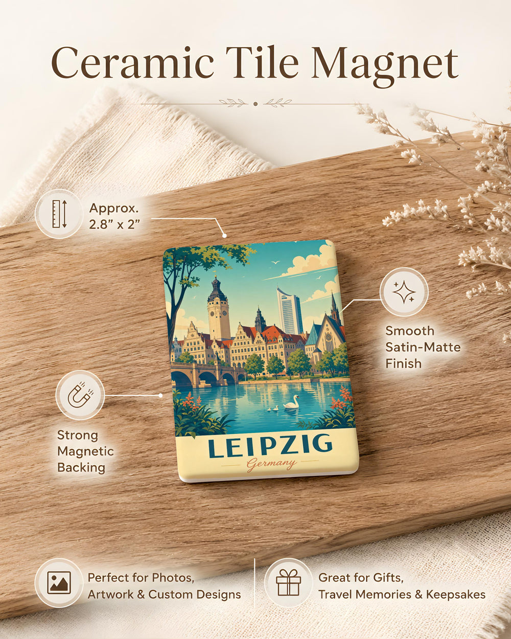 Leipzig Germany Fridge Magnet, Leipzig City Souvenir Magnet, Germany Travel Keepsake, Leipzig Landmark Magnet, German City Magnet