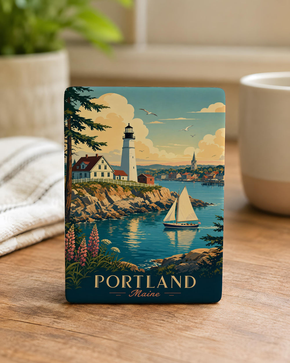 Maine Fridge Magnet, Maine State Souvenir Magnet, Maine Travel Gift, Vacation Keepsake, New England Refrigerator Magnet