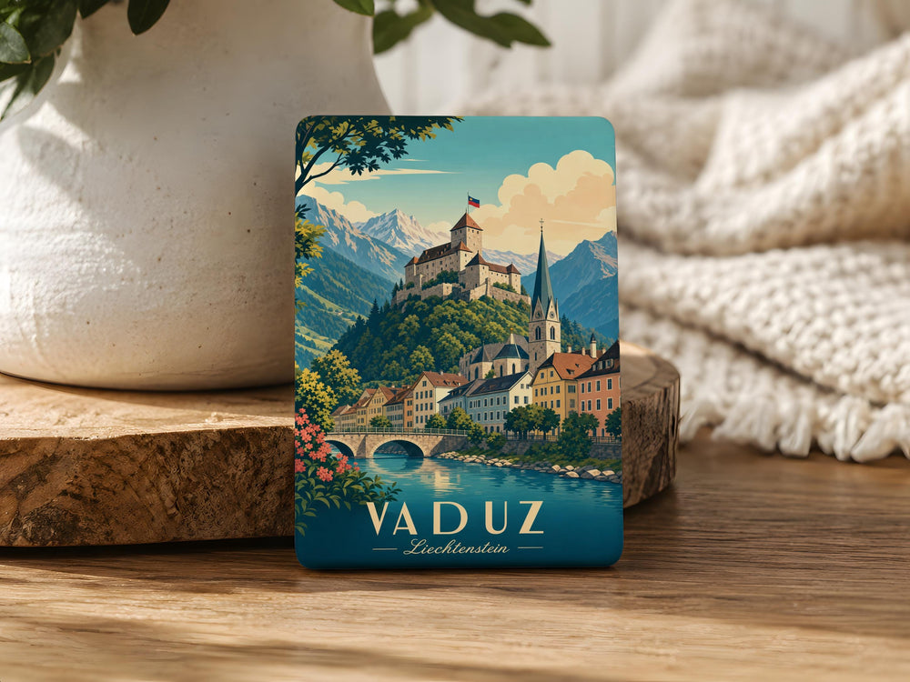 Liechtenstein Fridge Magnet, Vaduz Castle Souvenir Magnet, Liechtenstein Travel Gift, Alpine Country Keepsake Magnet