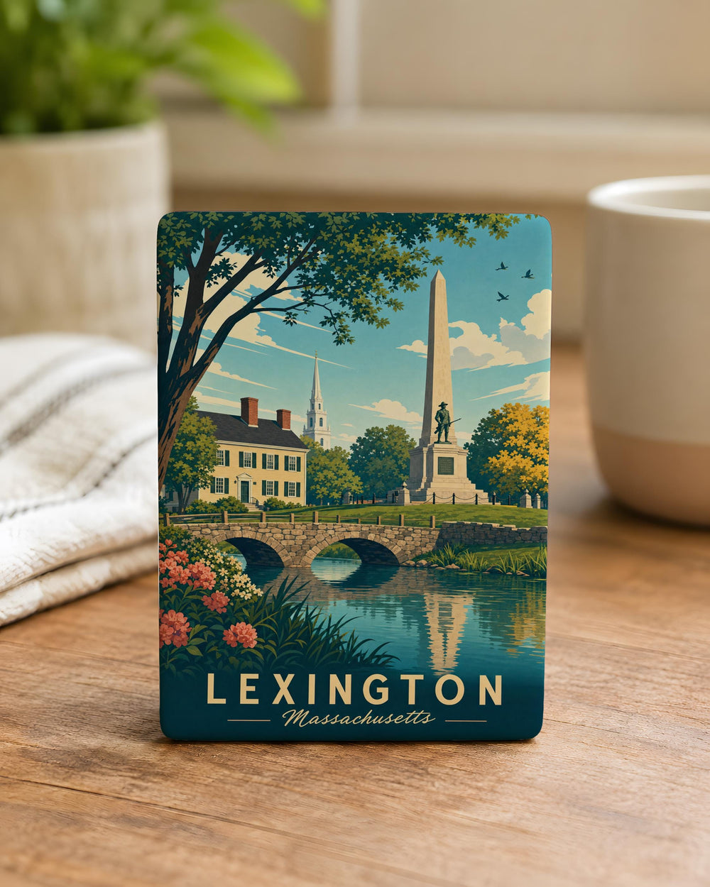 Lexington MA Fridge Magnet, Lexington Massachusetts Souvenir Magnet, Historic Lexington Landmark Travel Keepsake Magnet