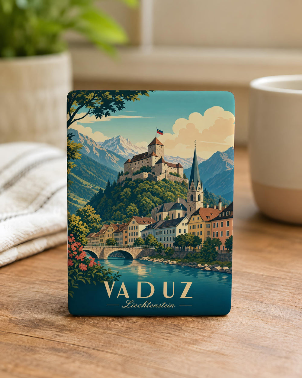Liechtenstein Fridge Magnet, Vaduz Castle Souvenir Magnet, Liechtenstein Travel Gift, Alpine Country Keepsake Magnet