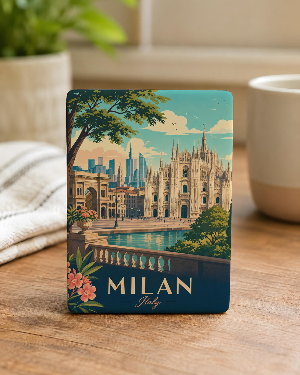 Milan Italy Fridge Magnet, Milan Souvenir Magnet, Italy Travel Gift, Milano Landmark Keepsake, Italian City Magnet