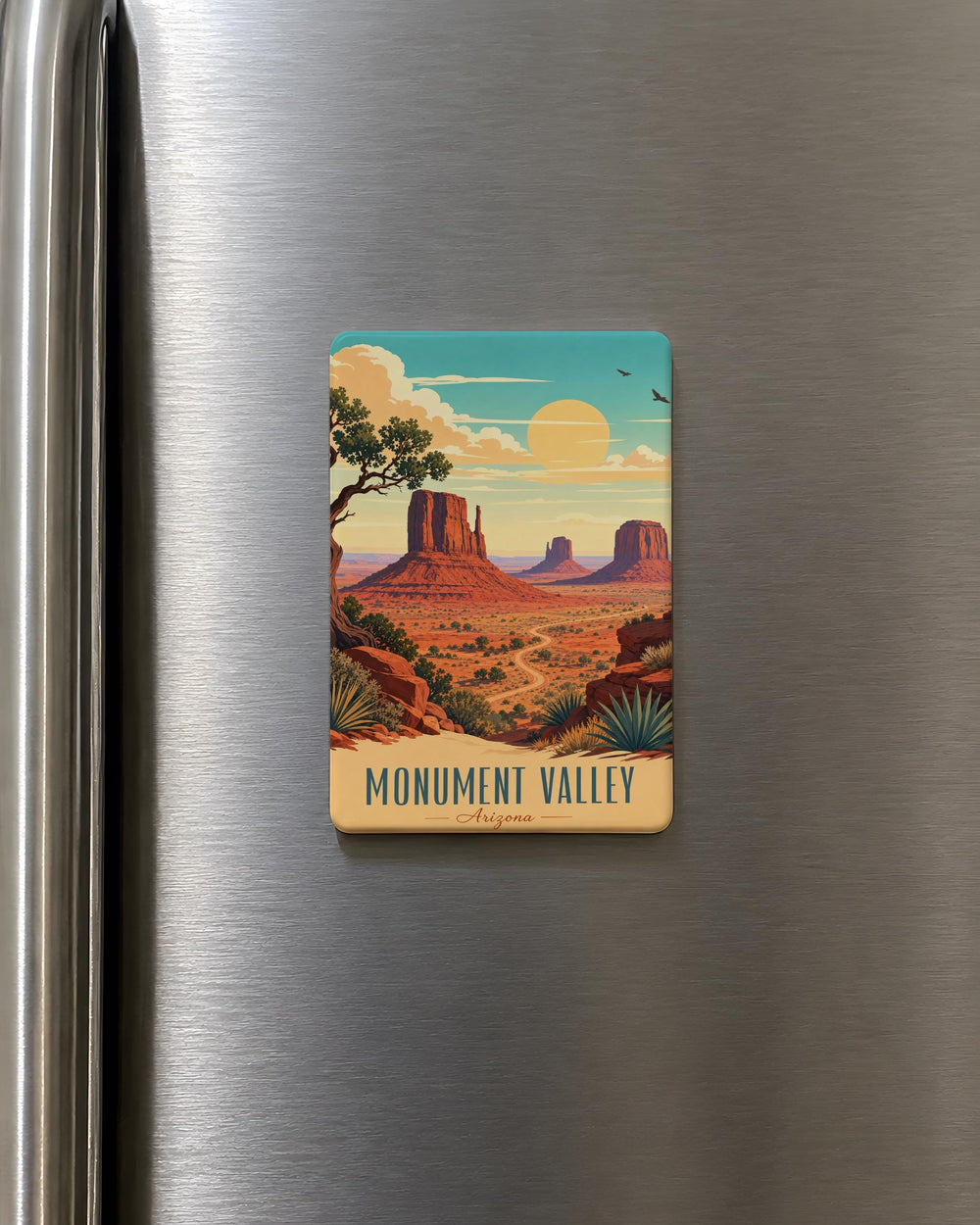 Monument Valley Fridge Magnet, Desert Buttes Landscape Souvenir Magnet, Southwest Travel Gift, Arizona Utah Landmark Magnet
