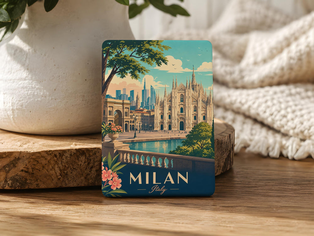 Milan Italy Fridge Magnet, Milan Souvenir Magnet, Italy Travel Gift, Milano Landmark Keepsake, Italian City Magnet