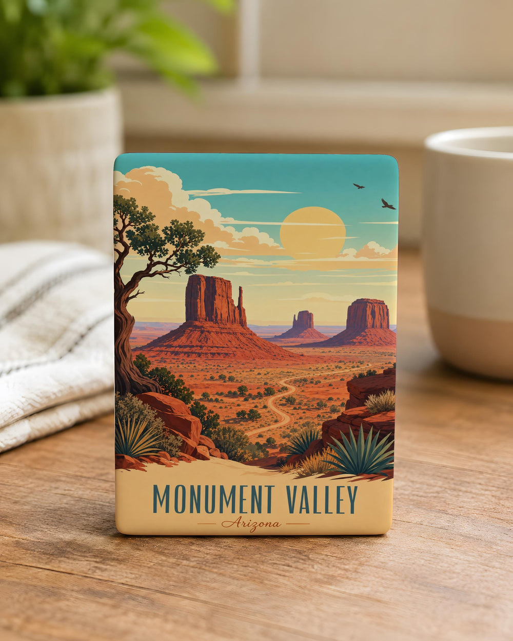 Monument Valley Fridge Magnet, Desert Buttes Landscape Souvenir Magnet, Southwest Travel Gift, Arizona Utah Landmark Magnet