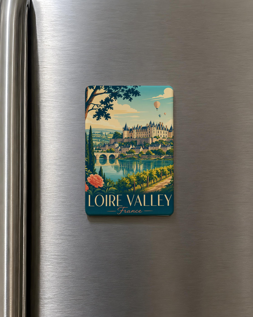 Loire Valley France Fridge Magnet, Loire River Castles & Chateaux Souvenir, French Travel Landmark Keepsake Magnet