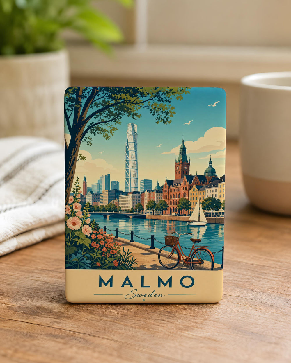 Malmo Sweden Fridge Magnet, Malmö Souvenir Magnet, Sweden Travel Gift, Scandinavian City Landmark Magnet, Malmo Keepsake Magnet