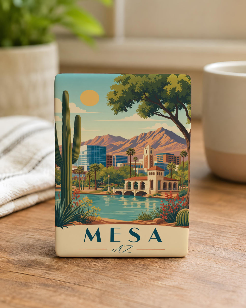 Mesa AZ Fridge Magnet, Mesa Arizona Souvenir Magnet, Arizona Travel Gift, Desert Southwest Keepsake Magnet