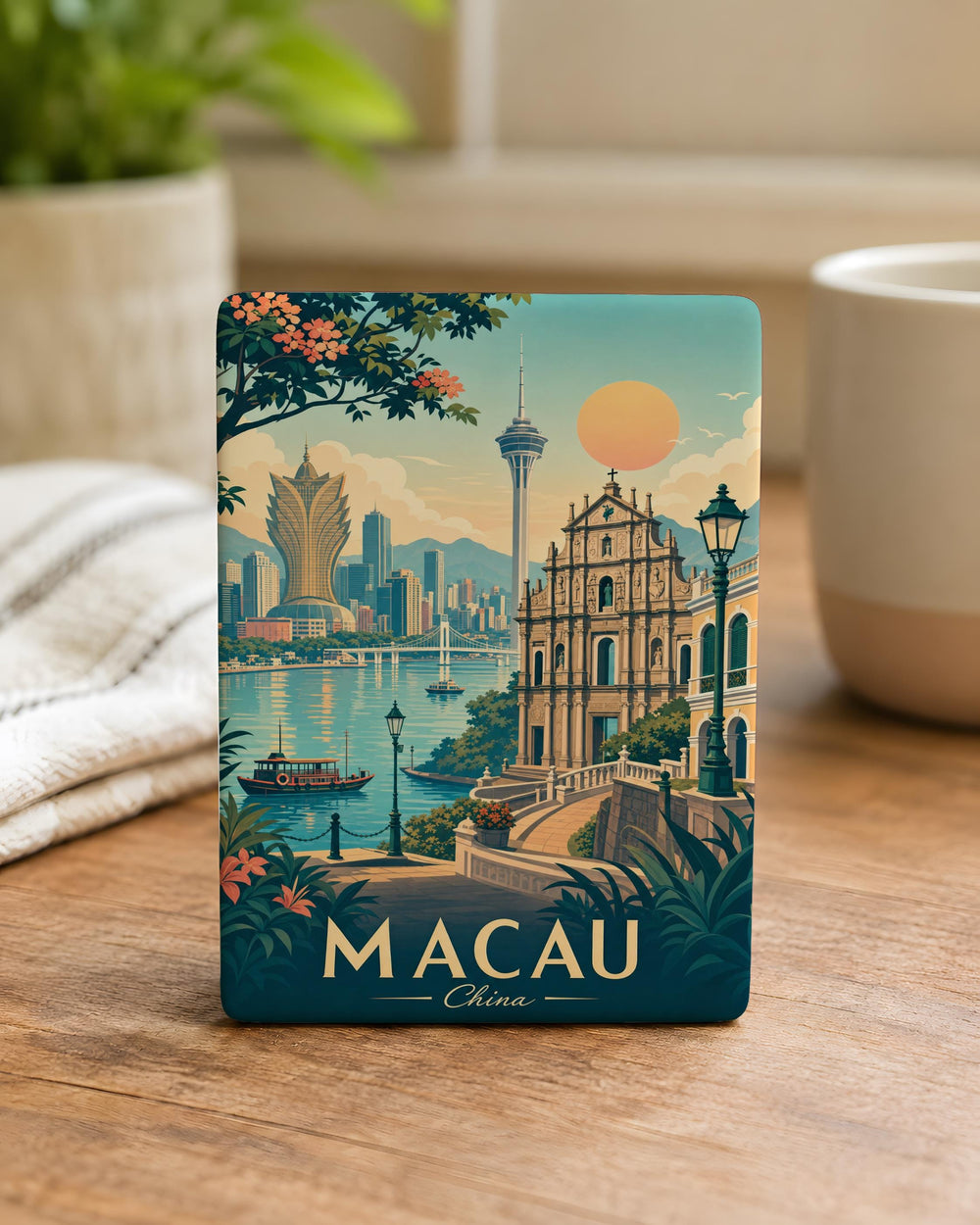 Macau China Fridge Magnet, Macau Landmark Souvenir Magnet, Macau Travel Keepsake, China Travel Gift Magnet