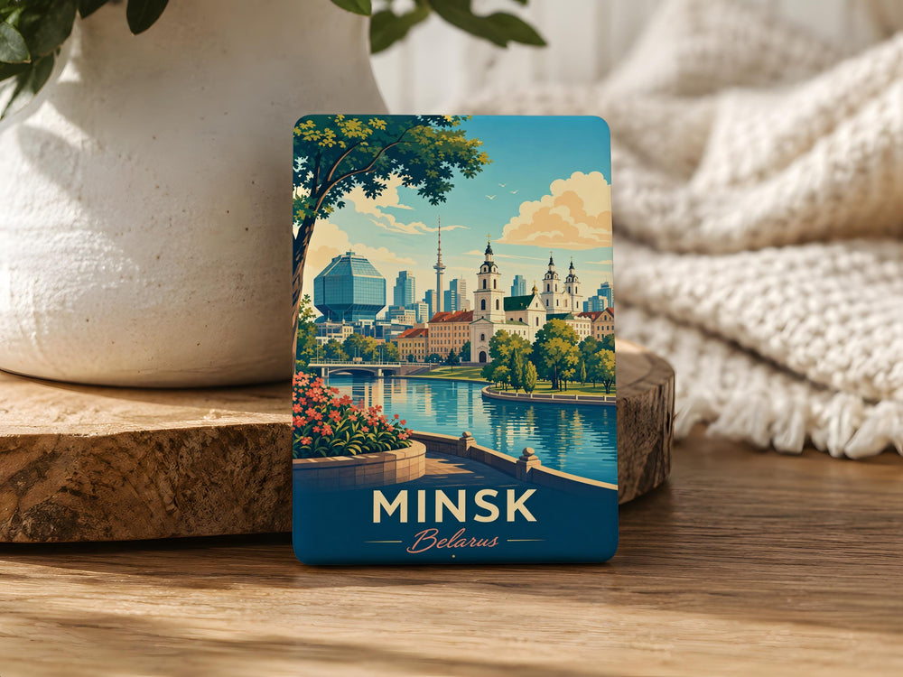 Minsk Belarus Fridge Magnet, Minsk City Souvenir Magnet, Belarus Travel Gift, Minsk Landmark Refrigerator Magnet