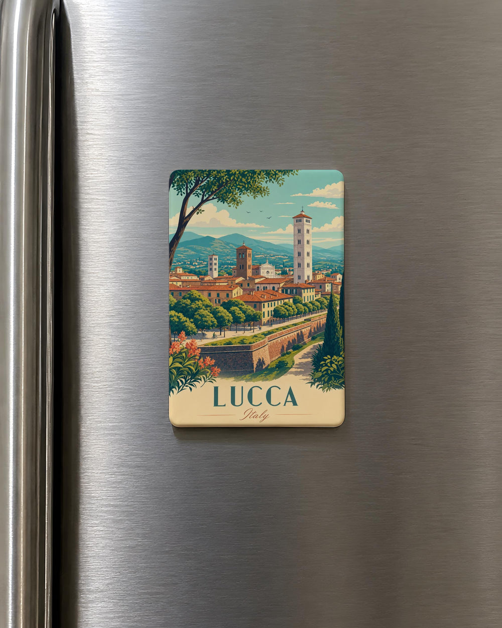Lucca Italy Fridge Magnet, Lucca Tuscany Souvenir, Italian Travel Gift, Lucca City Landmark Keepsake Magnet