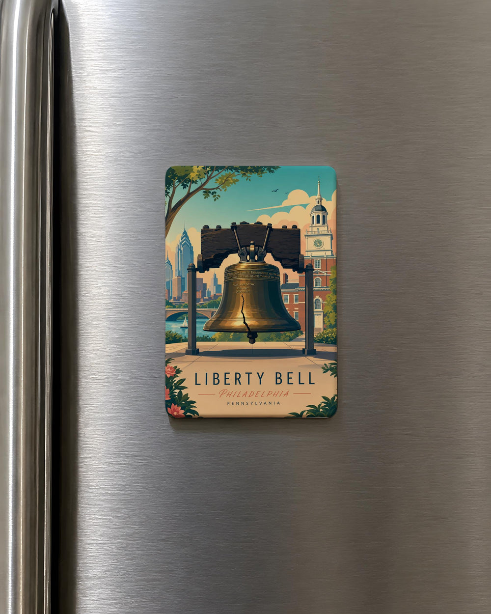 Liberty Bell Fridge Magnet, Philadelphia Landmark Souvenir Magnet, American History Independence Hall Gift Magnet