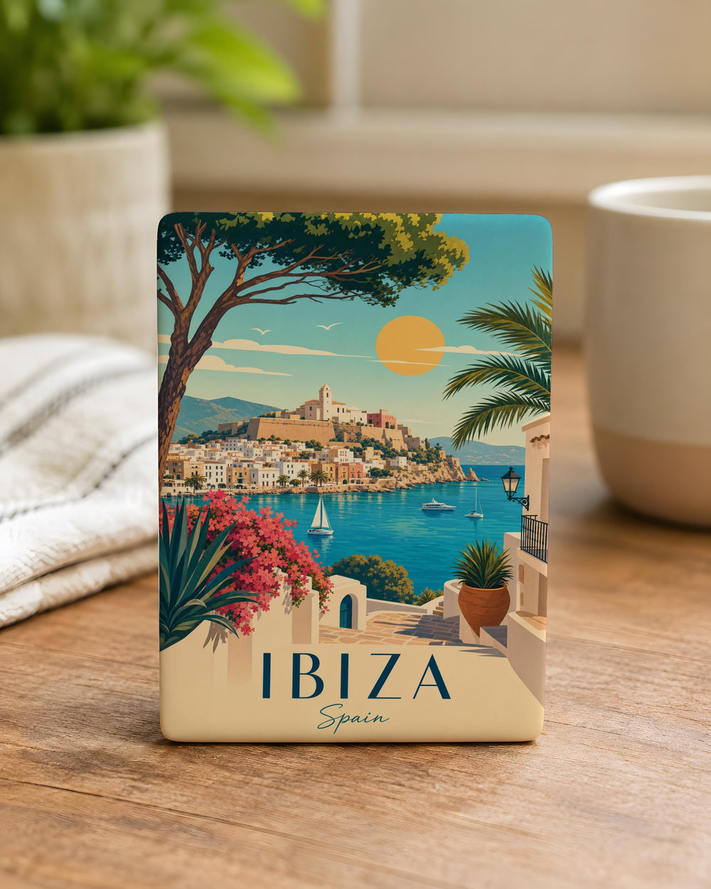 Ibiza Spain Fridge Magnet, Ibiza Travel Souvenir Magnet, Balearic Islands Vacation Keepsake, Ibiza City Landmark Magnet