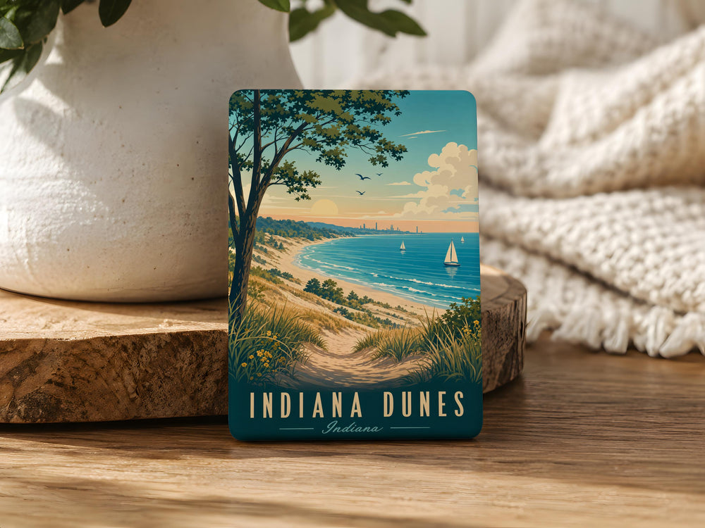 Indiana Dunes National Park Fridge Magnet, Lake Michigan Sand Dunes Souvenir, Indiana Travel Gift, Outdoor Adventure Magnet