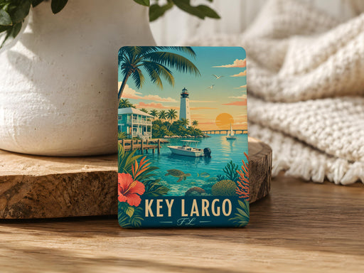 Key Largo Florida Fridge Magnet, Key Largo FL Souvenir Magnet, Florida Keys Travel Gift, Beach Vacation Keepsake Magnet
