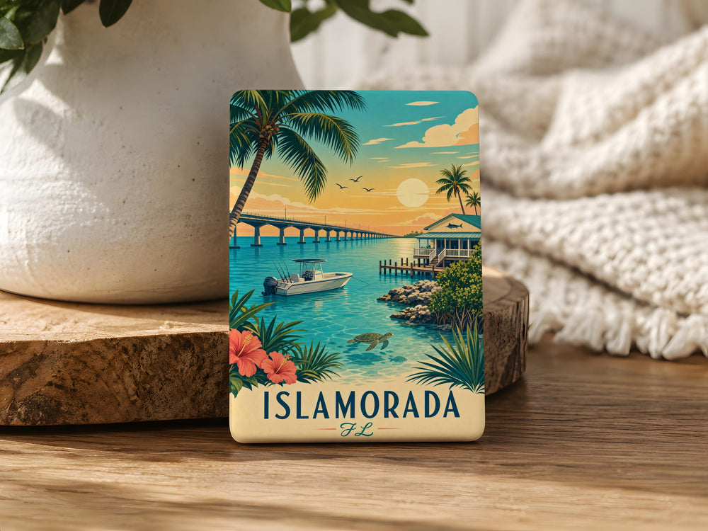 Islamorada FL Fridge Magnet, Florida Keys Souvenir Magnet, Islamorada Florida Travel Gift, Coastal Island Vacation Keepsake Magnet