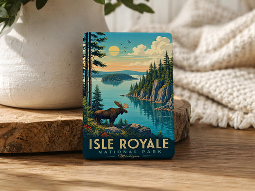 Isle Royale National Park Fridge Magnet, Michigan Lake Superior Island Wilderness Souvenir Magnet, Outdoor Adventure Travel Gift