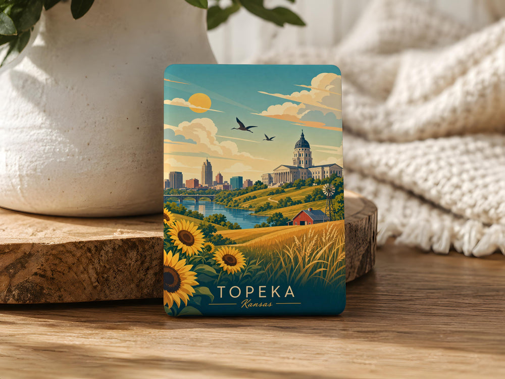 Kansas Fridge Magnet, Kansas State Souvenir Magnet, Kansas Travel Gift, Sunflower State Keepsake, Kansas Vacation Memorabilia