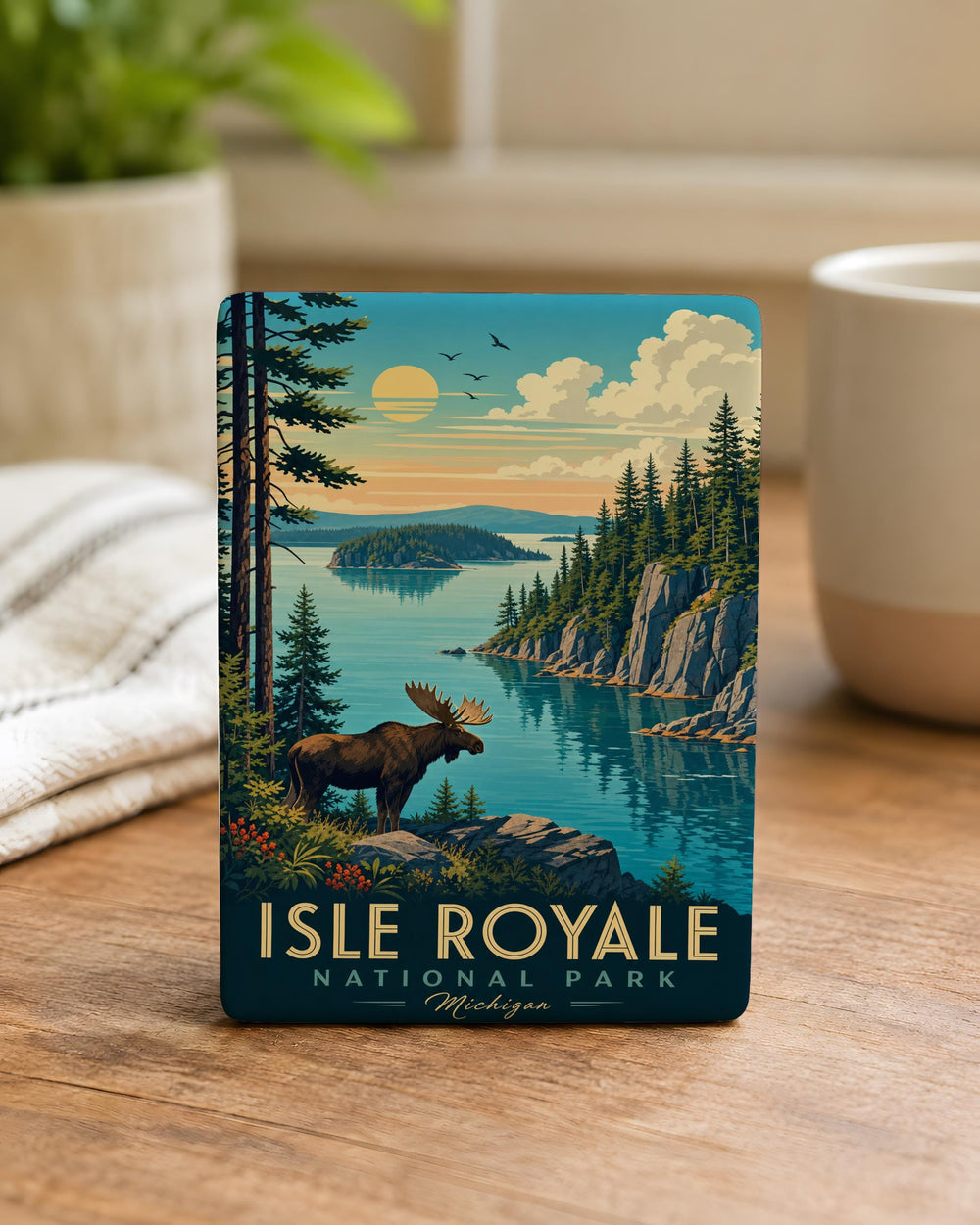 Isle Royale National Park Fridge Magnet, Michigan Lake Superior Island Wilderness Souvenir Magnet, Outdoor Adventure Travel Gift