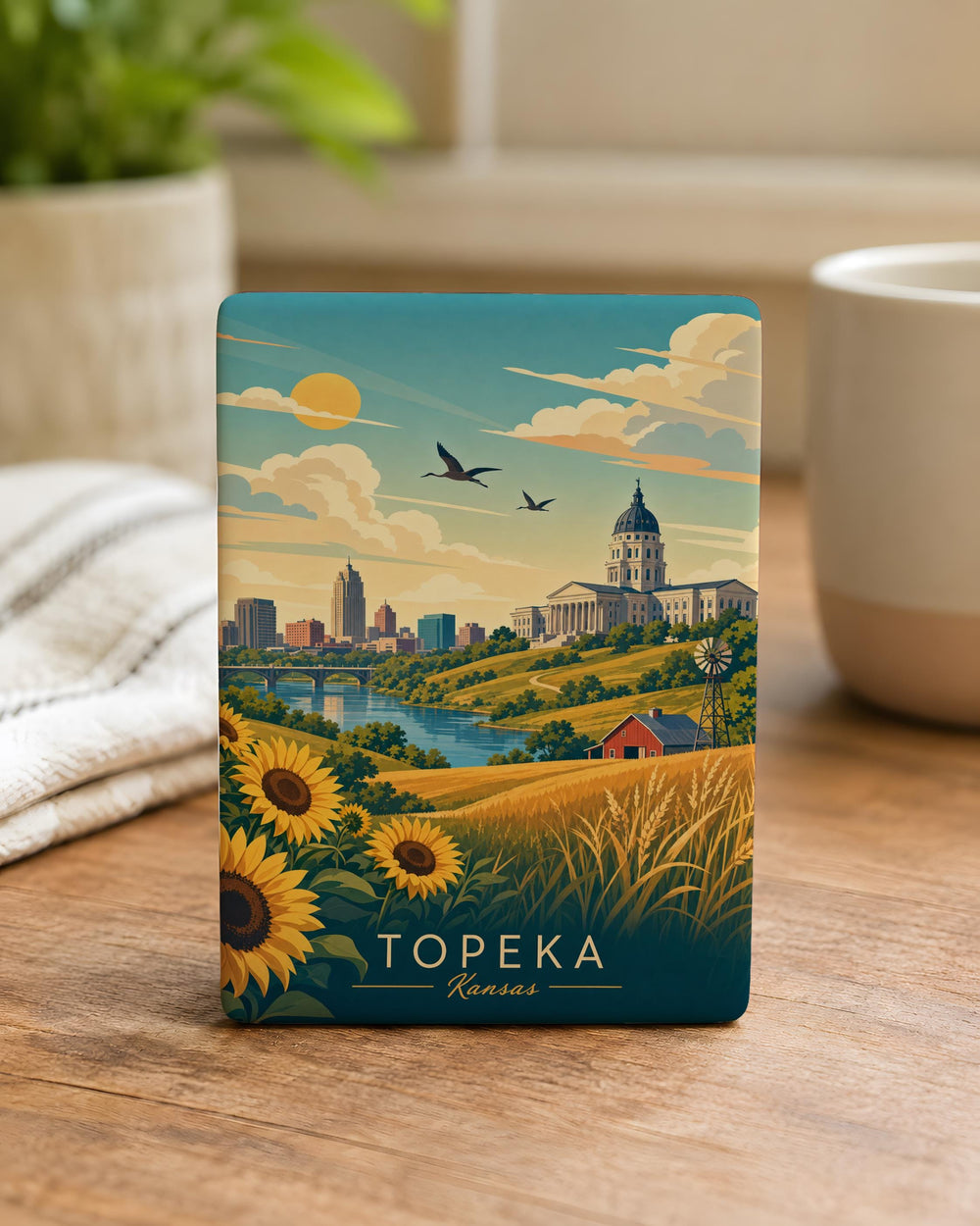 Kansas Fridge Magnet, Kansas State Souvenir Magnet, Kansas Travel Gift, Sunflower State Keepsake, Kansas Vacation Memorabilia