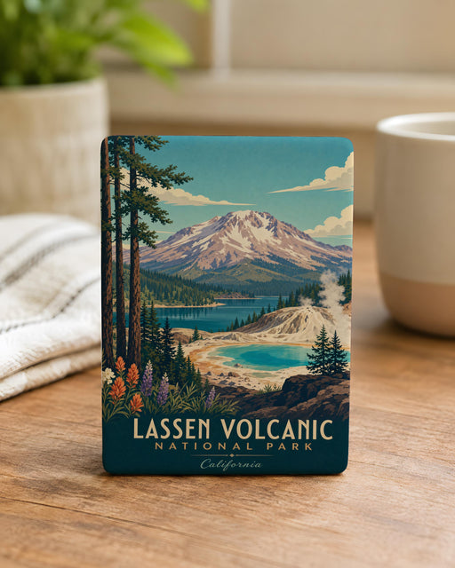 Lassen Volcanic National Park Fridge Magnet, California National Park Souvenir Magnet, Mountain Landscape Travel Keepsake Magnet