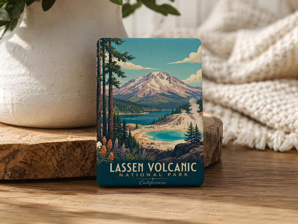 Lassen Volcanic National Park Fridge Magnet, California National Park Souvenir Magnet, Mountain Landscape Travel Keepsake Magnet
