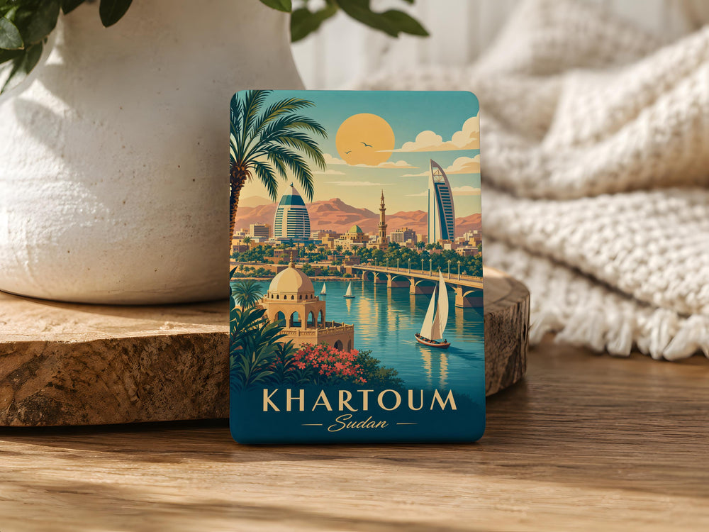 Khartoum Sudan Fridge Magnet, Khartoum City Souvenir Magnet, Sudan Travel Gift, Khartoum Landmark Magnet, Africa Keepsake Magnet