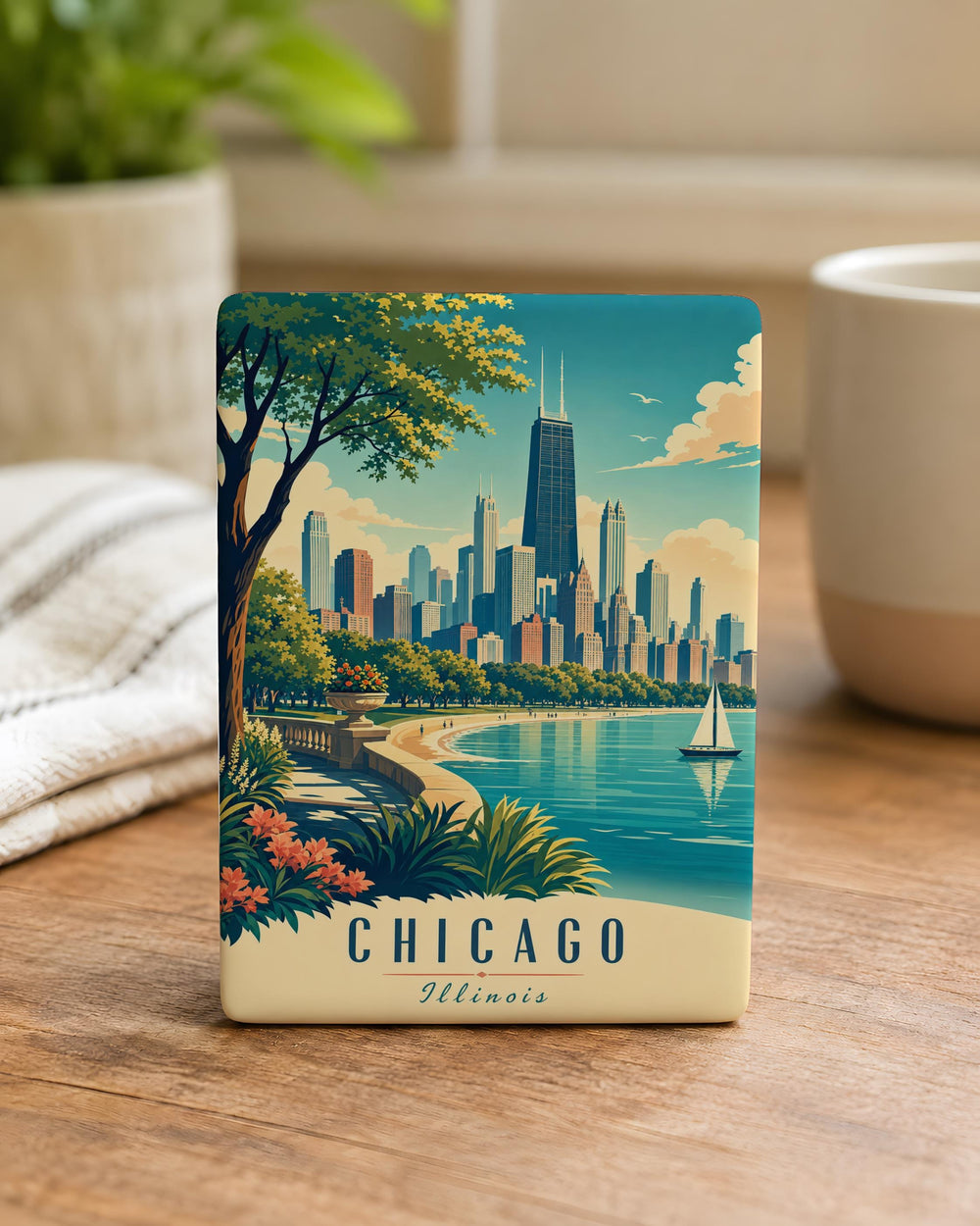 Illinois Fridge Magnet, Illinois State Magnet, Illinois Souvenir Magnet, Illinois Travel Gift, Illinois Kitchen Decor Magnet