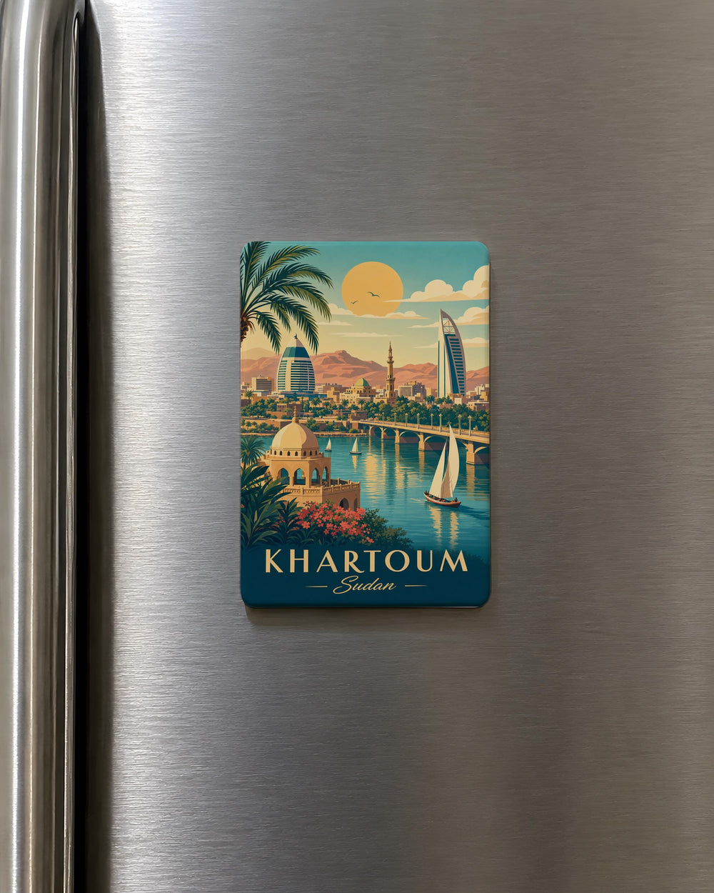Khartoum Sudan Fridge Magnet, Khartoum City Souvenir Magnet, Sudan Travel Gift, Khartoum Landmark Magnet, Africa Keepsake Magnet