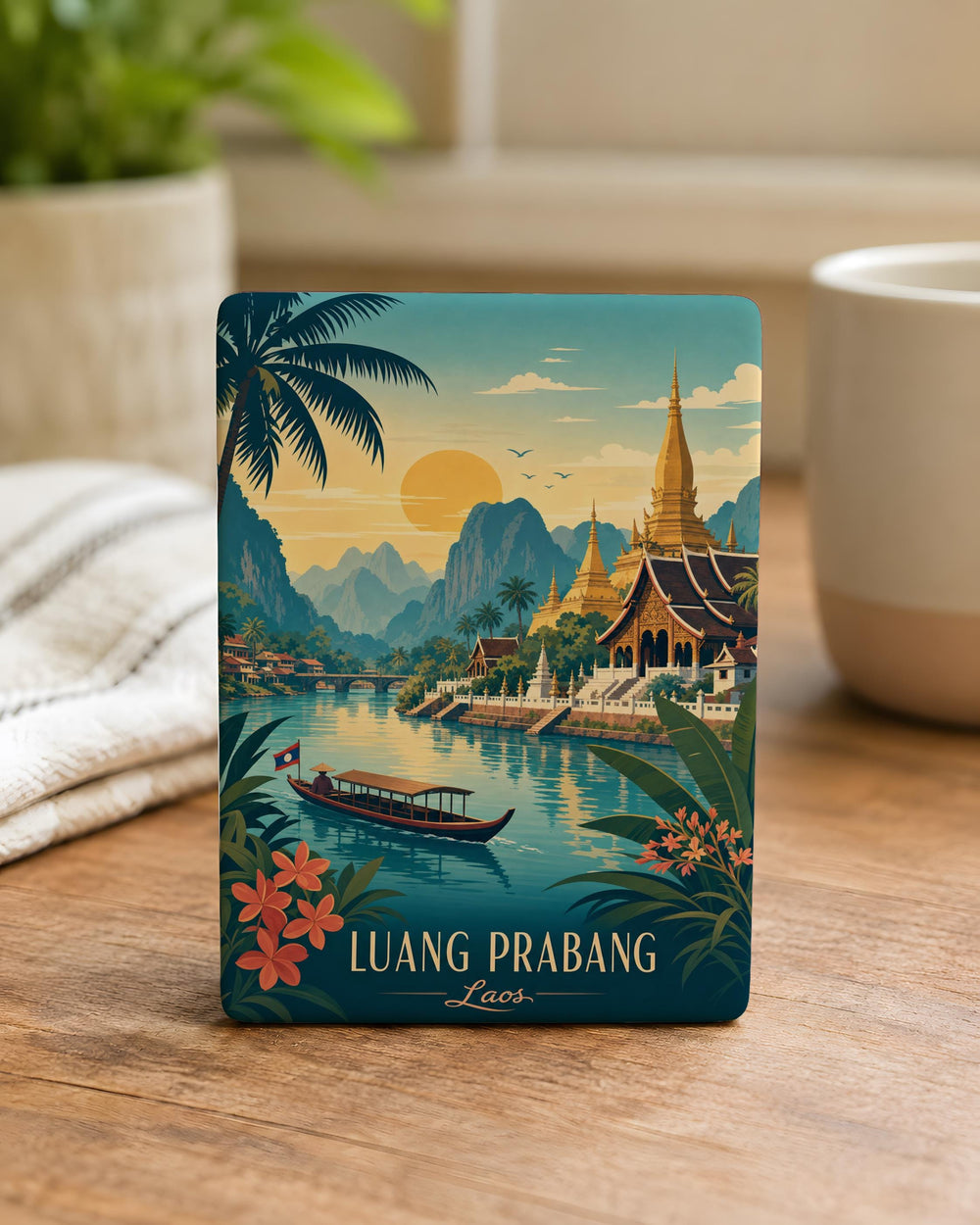 Laos Fridge Magnet, Laos Travel Souvenir Magnet, Laos Country Magnet, Laos Map Magnet, Laos Landmark Magnet, Southeast Asia Magnet