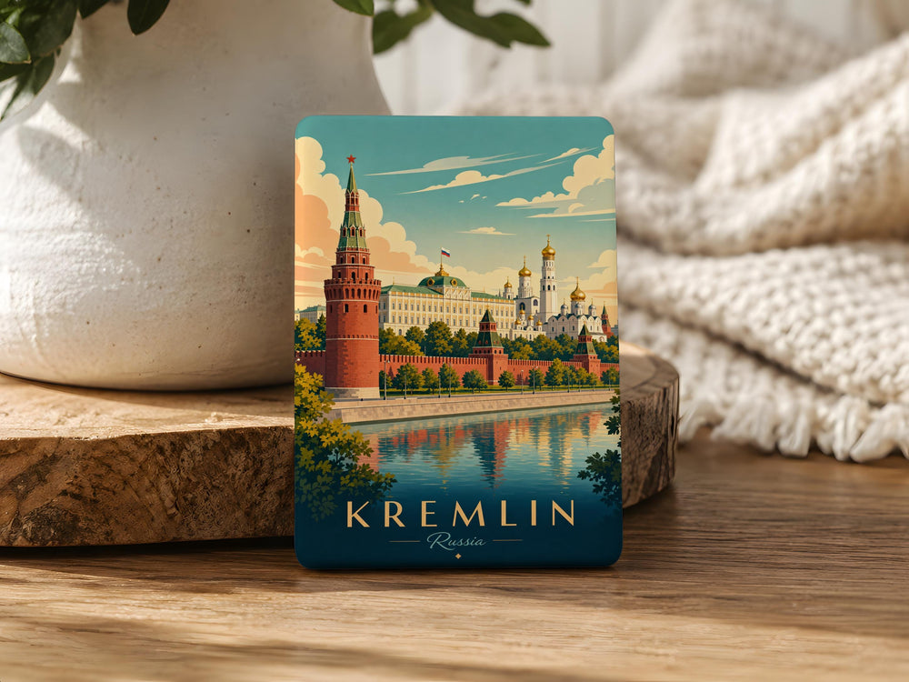 Kremlin Fridge Magnet, Moscow Russia Landmark Souvenir Magnet, Red Square Travel Keepsake Kitchen Magnet