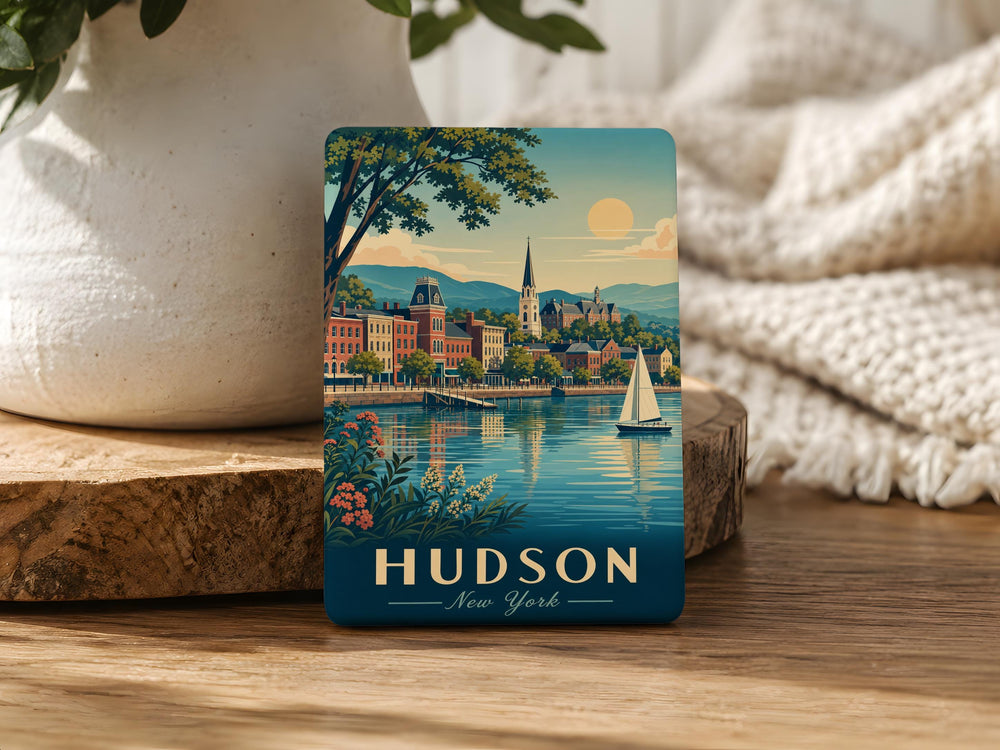Hudson NY Fridge Magnet, Hudson New York Souvenir Magnet, Hudson NY Travel Gift, Upstate NY Keepsake Magnet