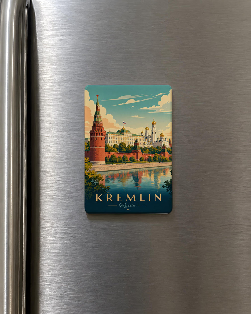 Kremlin Fridge Magnet, Moscow Russia Landmark Souvenir Magnet, Red Square Travel Keepsake Kitchen Magnet