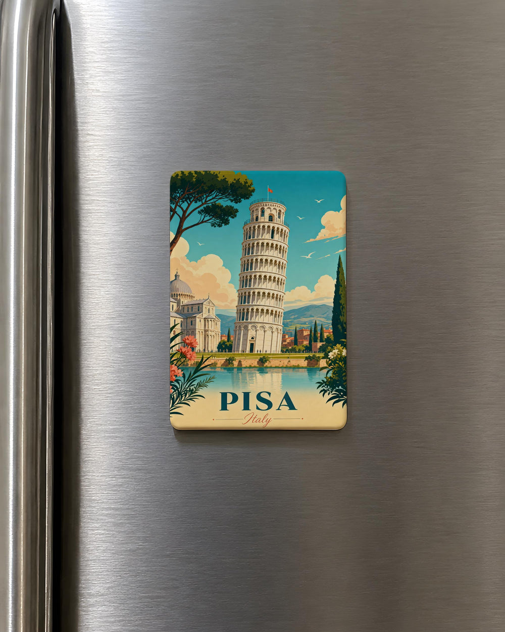 Leaning Tower of Pisa Fridge Magnet, Pisa Italy Landmark Souvenir Magnet, Tuscany Travel Refrigerator Magnet