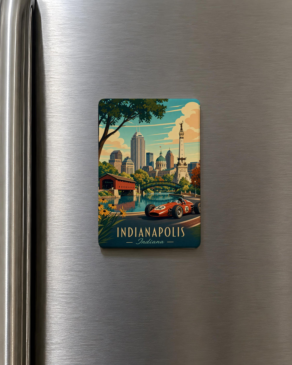 Indiana Fridge Magnet, Indiana State Souvenir Magnet, Indianapolis Travel Gift, Indiana Map Magnet, Hoosier State Keepsake Magnet
