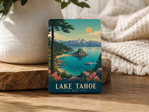 Lake Tahoe California Fridge Magnet, Lake Tahoe CA Souvenir Magnet, Tahoe Lake Travel Keepsake, Sierra Nevada Landmark Gift