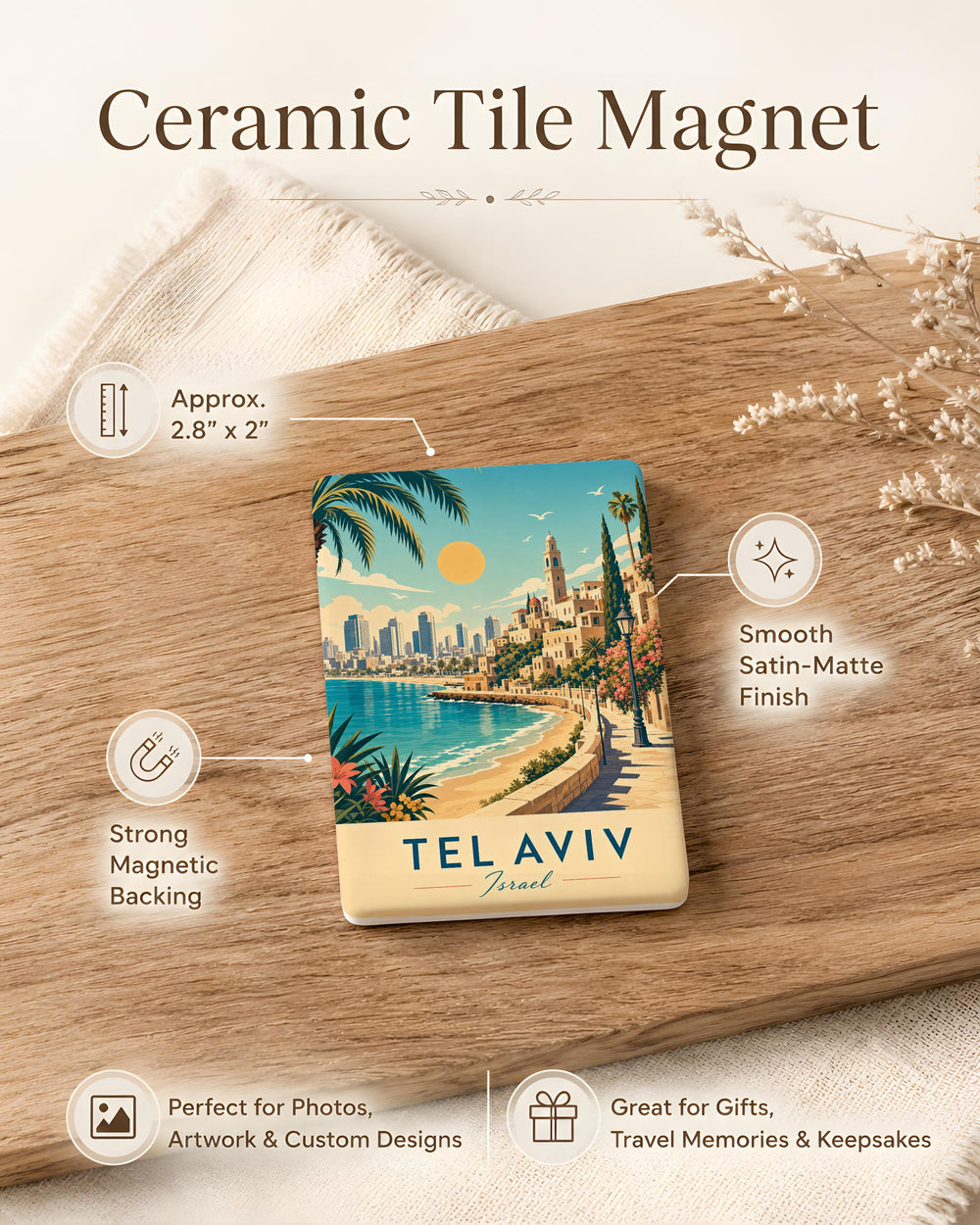 Israel Fridge Magnet, Israel Souvenir Magnet, Holy Land Travel Keepsake Magnet, Israel Gift, Jerusalem Israel Magnet