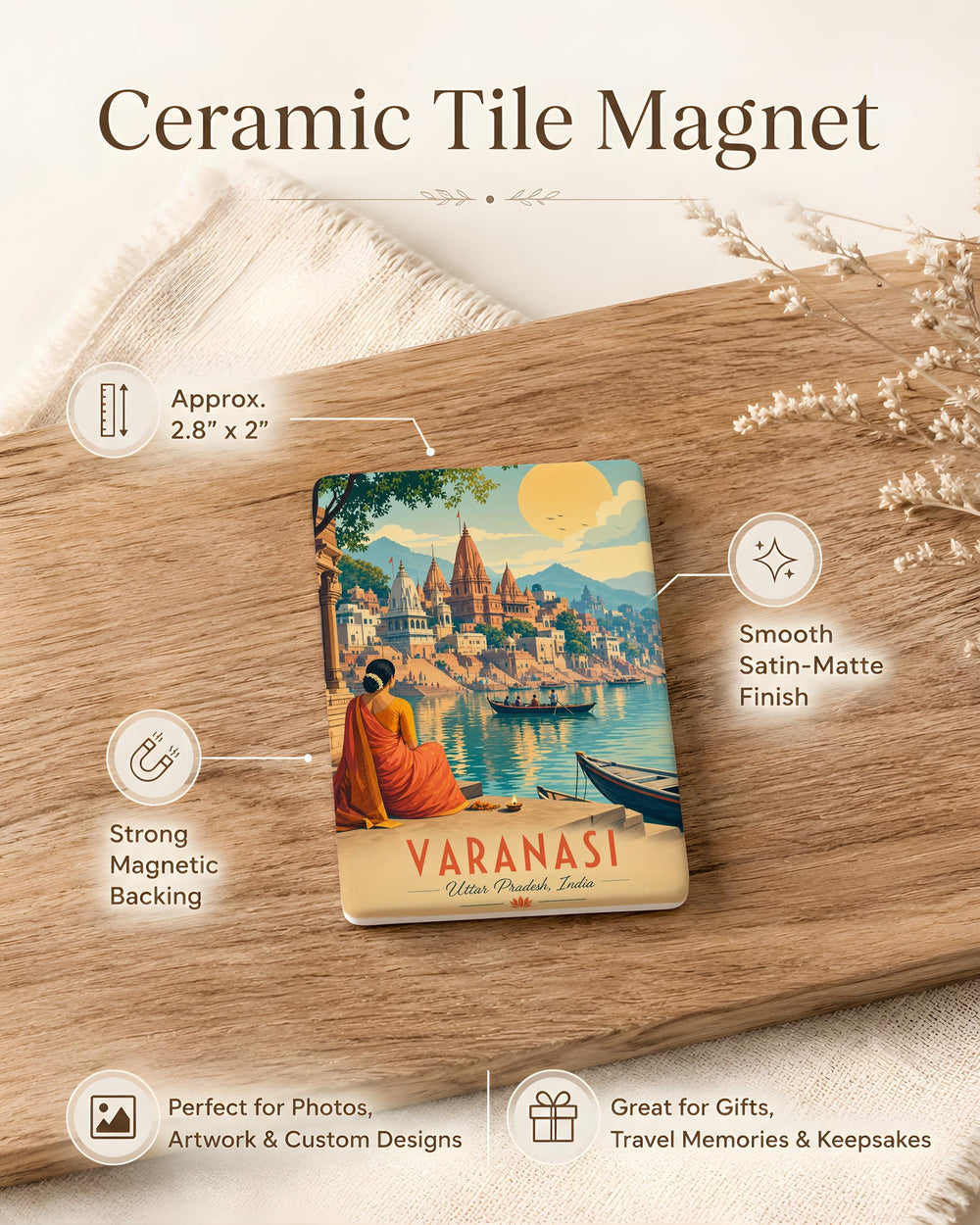 India Fridge Magnet, India Travel Souvenir Magnet, India Map Magnet, India Landmark Magnet, India Vacation Keepsake Magnet