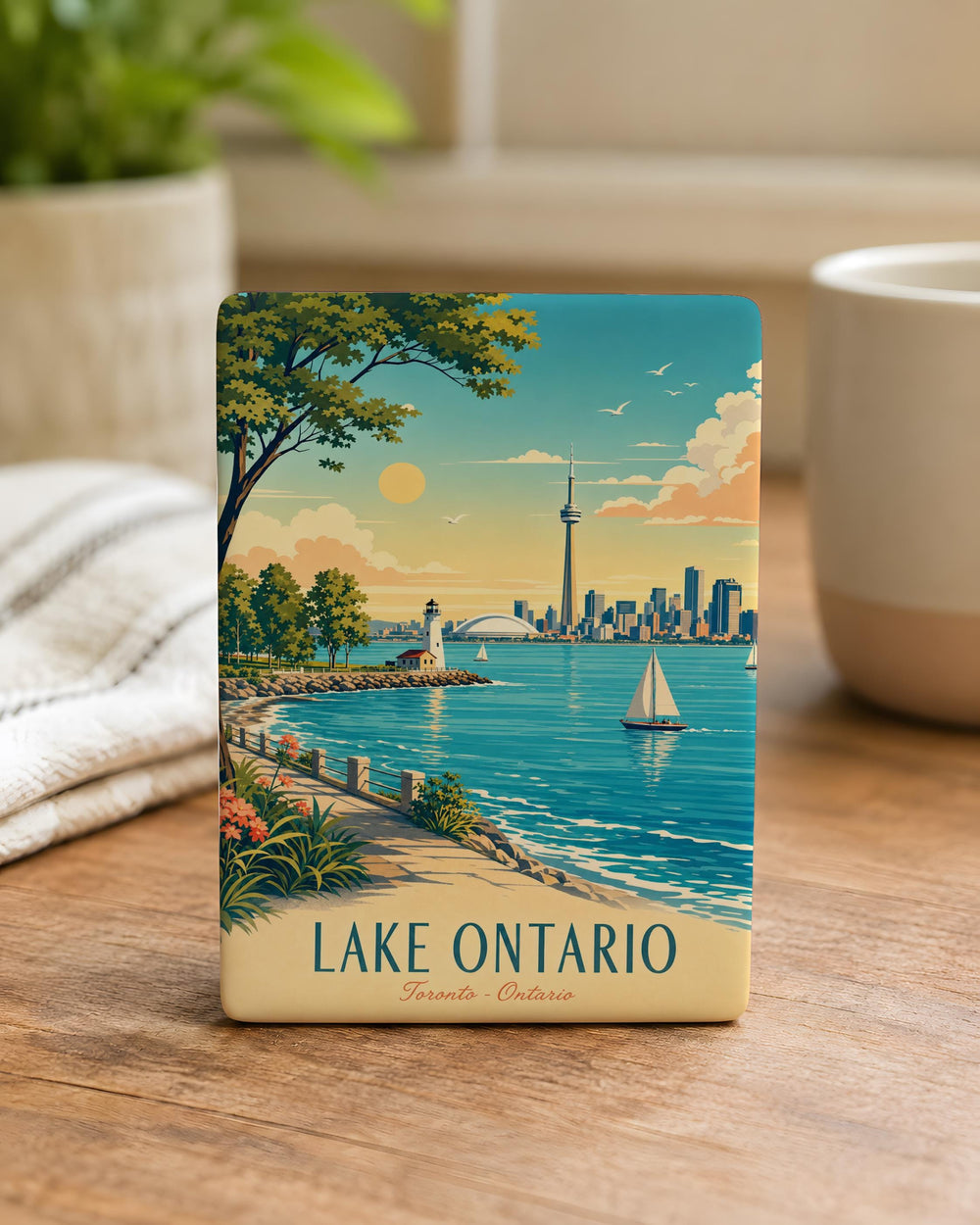 Lake Ontario Fridge Magnet, Great Lakes Souvenir Magnet, Ontario Canada Travel Keepsake, Lake Ontario Map Magnet