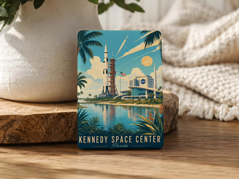 Kennedy Space Center Fridge Magnet, NASA Space Launch Pad Souvenir Magnet, Florida Space Coast Gift