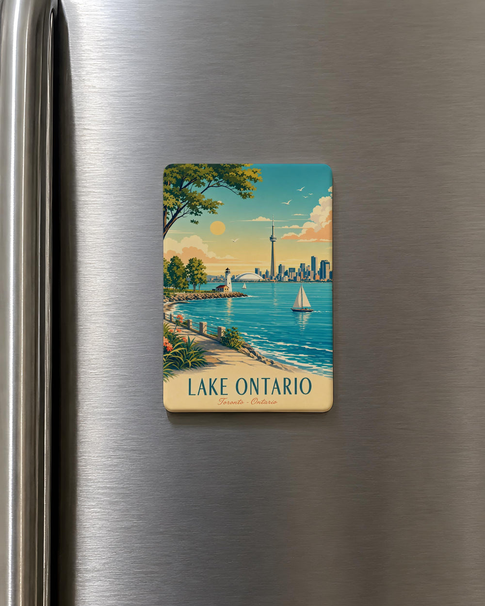 Lake Ontario Fridge Magnet, Great Lakes Souvenir Magnet, Ontario Canada Travel Keepsake, Lake Ontario Map Magnet
