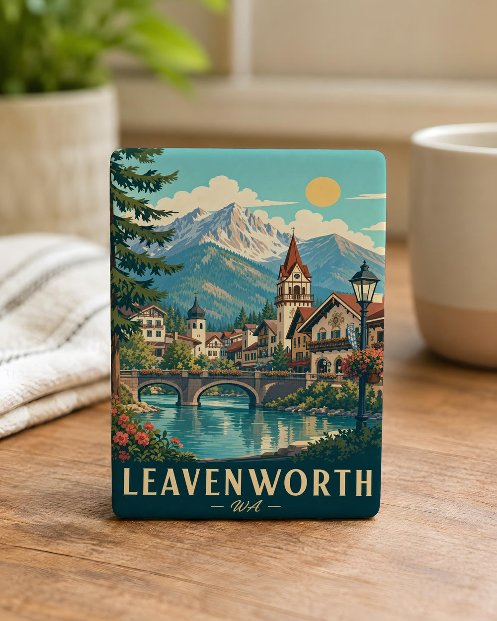 Leavenworth WA Fridge Magnet, Washington Souvenir Magnet, Bavarian Village Travel Keepsake, Leavenworth Washington Gift