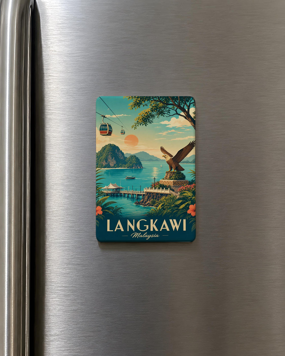 Langkawi Malaysia Fridge Magnet, Langkawi Island Souvenir Magnet, Malaysia Travel Gift, Langkawi Landmark Keepsake Magnet
