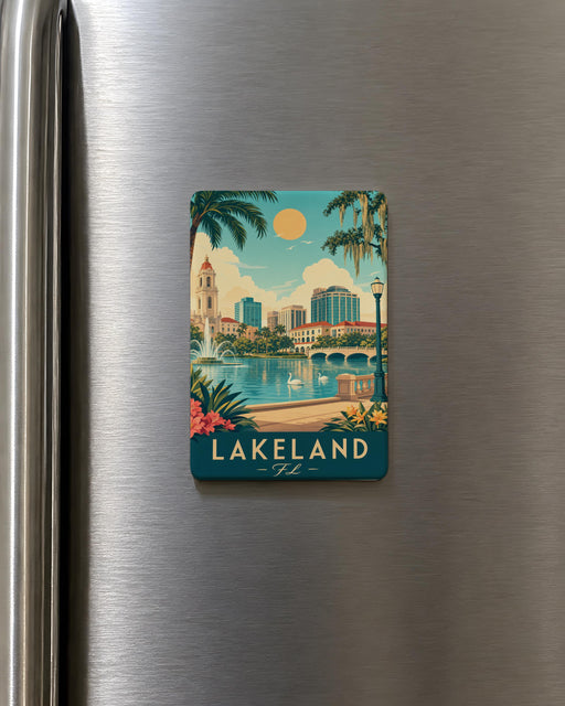 Lakeland Florida Fridge Magnet, Lakeland FL Souvenir Magnet, Florida Travel Gift, Lake Country Home Decor Magnet
