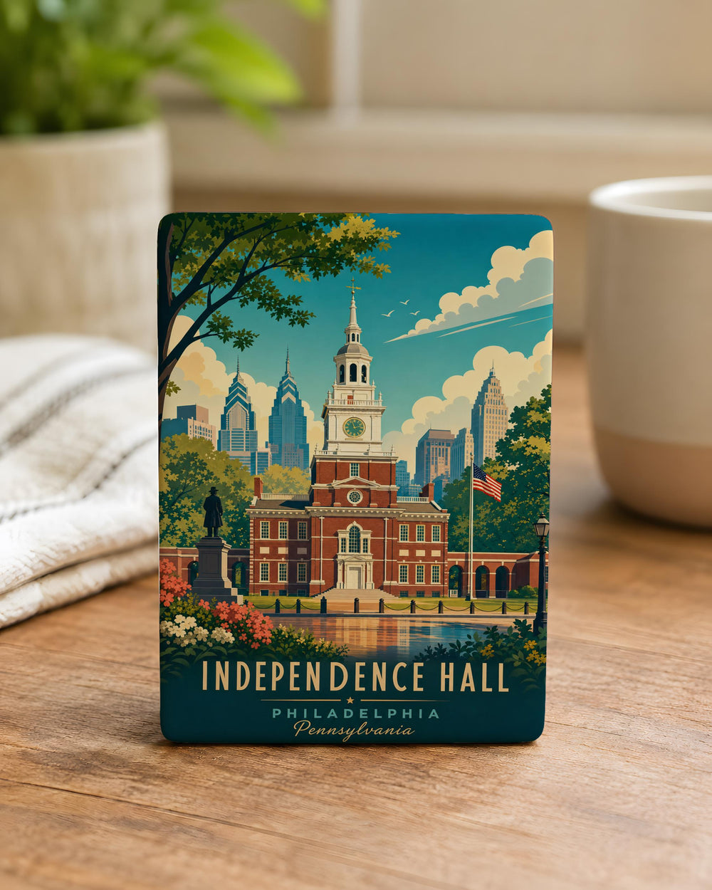 Independence Hall Fridge Magnet, Philadelphia Landmark Souvenir Magnet, Historic American Building Kitchen Magnet