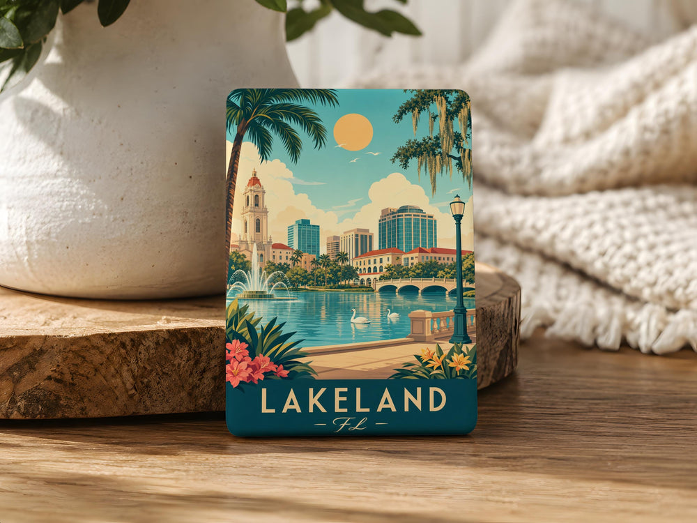 Lakeland Florida Fridge Magnet, Lakeland FL Souvenir Magnet, Florida Travel Gift, Lake Country Home Decor Magnet