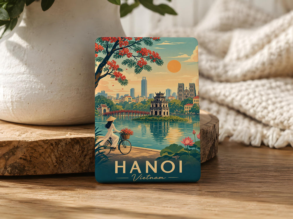 Hanoi Vietnam Fridge Magnet, Hanoi City Landmark Souvenir Magnet, Vietnam Travel Gift, Hanoi Keepsake Refrigerator Magnet