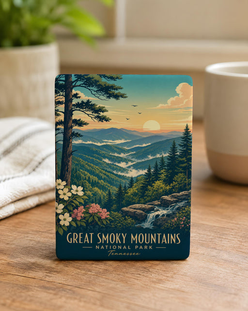 Great Smoky Mountains National Park Fridge Magnet, Tennessee North Carolina Souvenir, Mountain Landscape Travel Keepsake Magnet