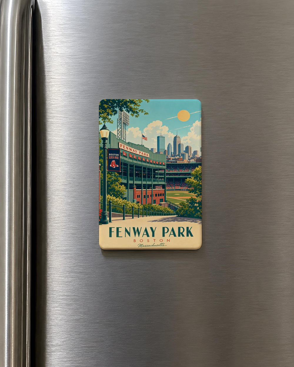 Fenway Park Fridge Magnet, Boston Baseball Stadium Souvenir Magnet, Red Sox Fan Gift, Massachusetts Travel Keepsake Magnet